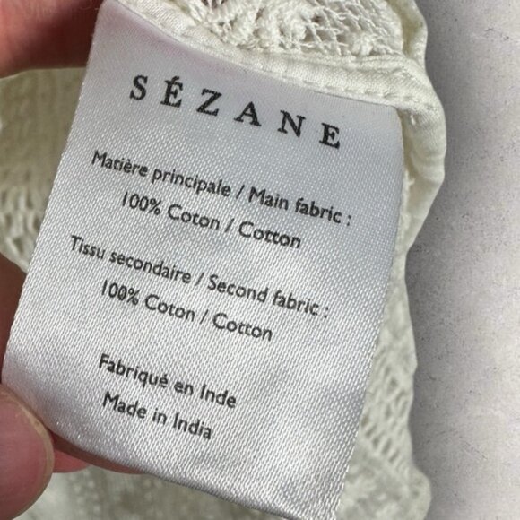 Sezane Madeleine Blouse Ecru Size 36 French US 4 Lace Embroidered Top Ruffle Dot - Picture 10 of 16